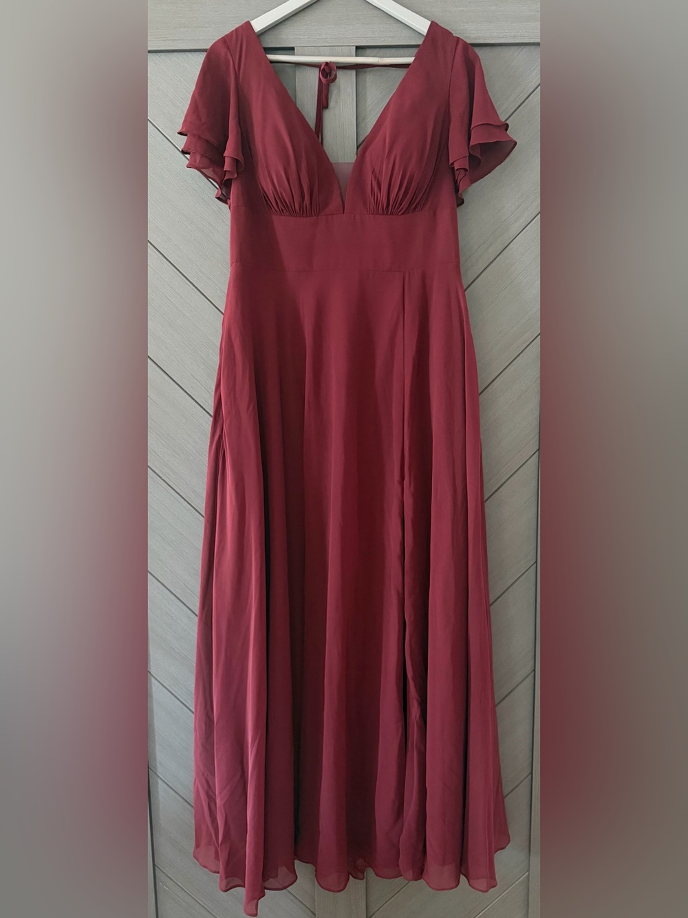 Azazie Ashika Dress- color in Cabernet